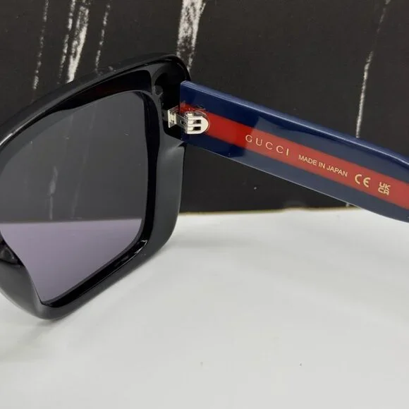 NEW GG1861S 004 GUCCI SUNGLASSES SHINY BLACK WOMEN EYEWEAR GUCCI
